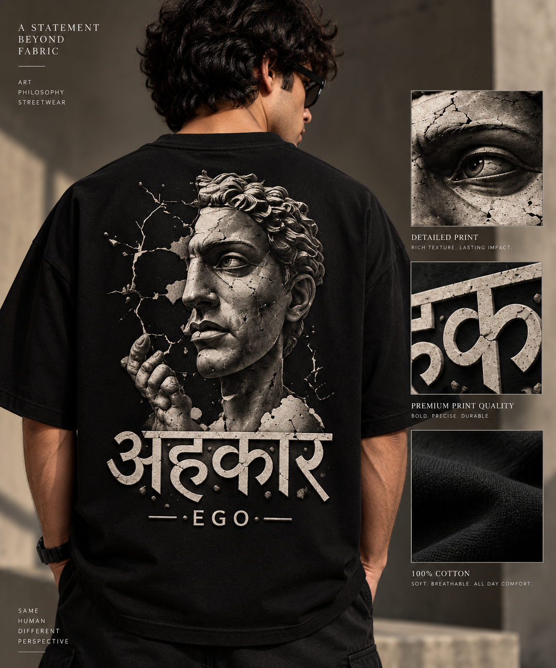 AHANKAAR — The Broken Self | Oversized T-Shirt | Back Print